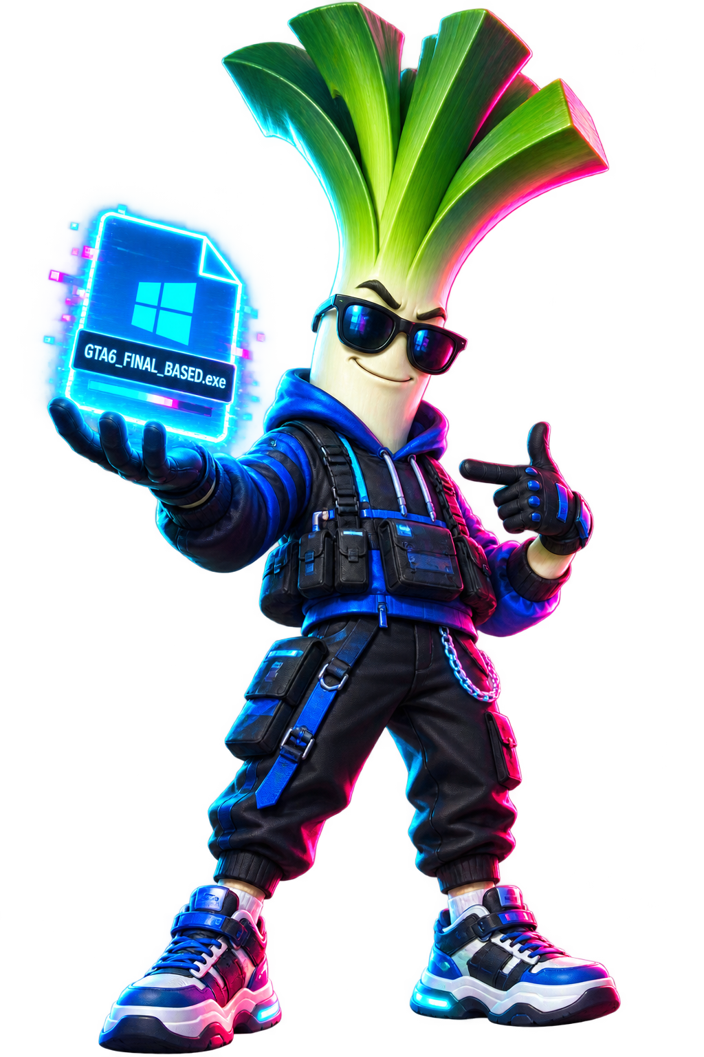 Cyberleek holding GTA6_FINAL_BASED.exe